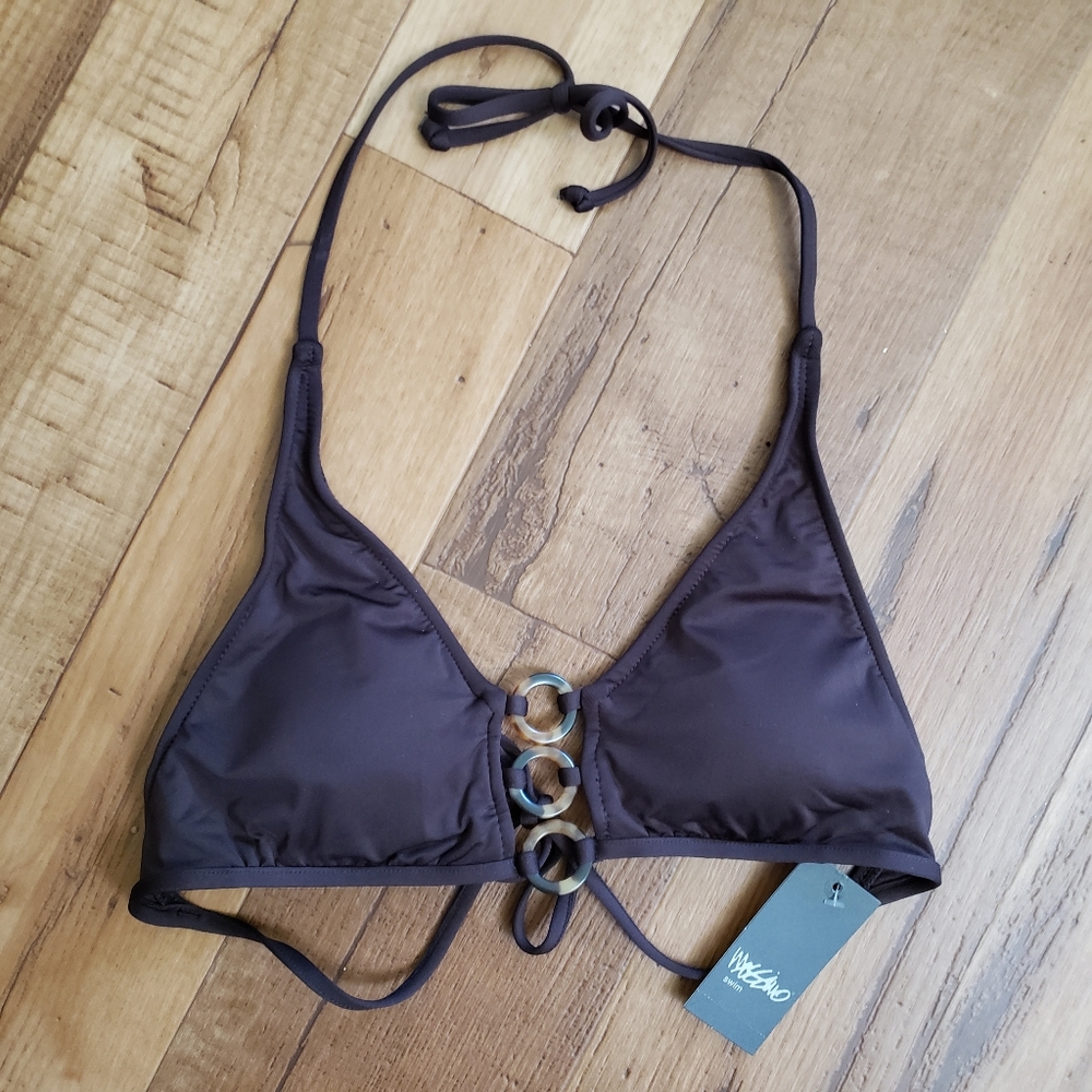 Women's Tortoise Ring Halter Bikini Top